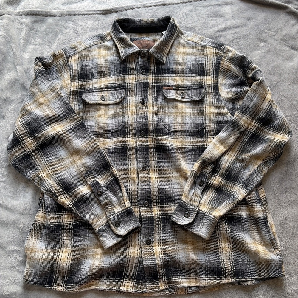 Orvis Flannel Heavy Shacket Plaid Long Sleeve W/ Pockets Mens Size XXL